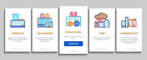 Factory Industrial Onboarding Elements Icons Set Vector