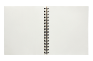 open spiral notebook isolated with clipping path for mockup png