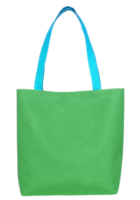 Green shopping fabric bag isolated with clipping path for mockup png