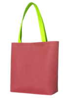 sac en tissu shopping rouge isolé avec un tracé de détourage pour la maquette png