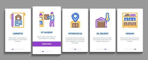 Warehouse And Storage Onboarding Elements Icons Set Vector