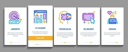 conjunto de iconos de elementos de incorporación de marketing entrante vector