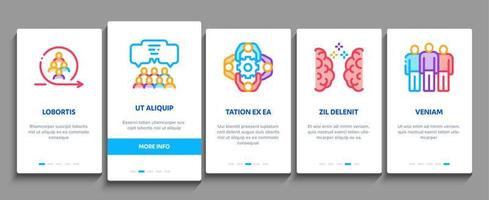 Collaboration Work Onboarding Elements Icons Set Vector