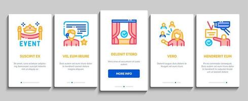 Event Party Planning Onboarding Elements Icons Set Vector