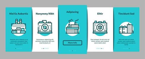 Factory Industrial Onboarding Elements Icons Set Vector