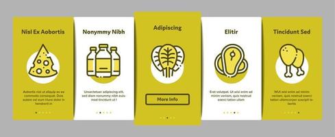 Protein Food Nutrition Onboarding Elements Icons Set Vector