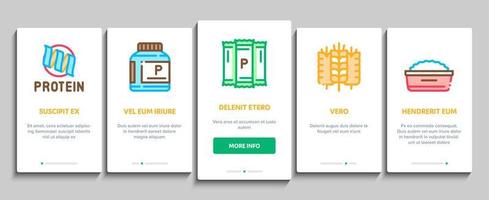 Protein Food Nutrition Onboarding Elements Icons Set Vector