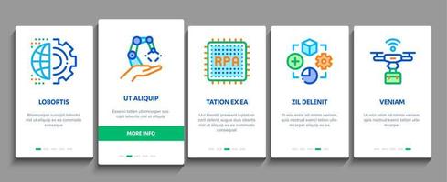 Rpa Robotic Process Automation Onboarding Elements Icons Set Vector