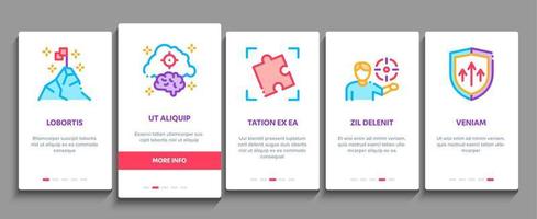 Goal Target Purpose Onboarding Elements Icons Set Vector