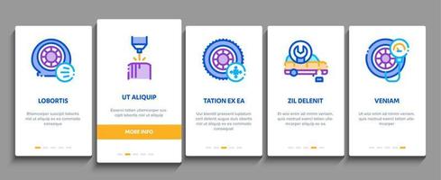 Tire Fitting Service Onboarding Elements Icons Set Vector