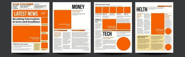 Newspaper Vector. Blank Daily Newspaper. Headline News. Reportage Information. Illustration vector