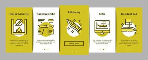 Knife Making Utensil Onboarding Elements Icons Set Vector