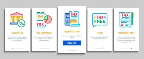 Tax System Finance Onboarding Elements Icons Set Vector