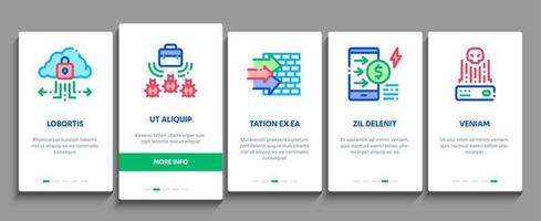 Pentesting Software Onboarding Elements Icons Set Vector
