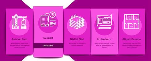 Bim Building Information Modeling Onboarding Elements Icons Set Vector