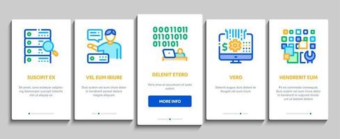 Data Scientist Worker Onboarding Elements Icons Set Vector