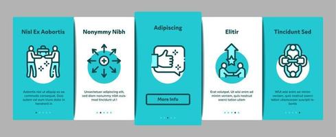 Collaboration Work Onboarding Elements Icons Set Vector