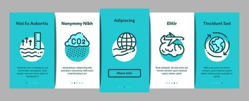 Climate Change Ecology Onboarding Elements Icons Set Vector