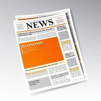 vector de periódico económico realista doblado. negocios, información financiera. diseño de diario diario. ilustración