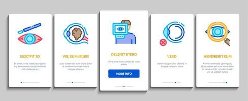 Glaucoma Ophthalmology Onboarding Elements Icons Set Vector