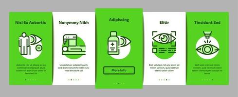 Glaucoma Ophthalmology Onboarding Elements Icons Set Vector