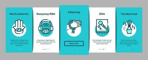 Meditation Practice Onboarding Elements Icons Set Vector