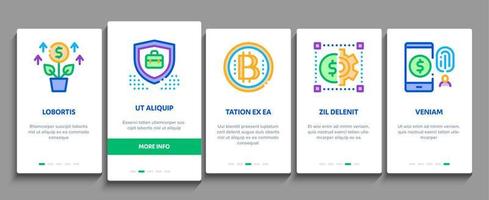 Fintech Innovation Onboarding Elements Icons Set Vector