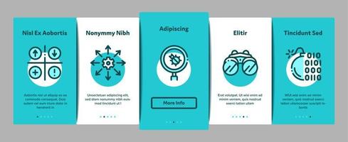 Swot Analysis Strategy Onboarding Elements Icons Set Vector