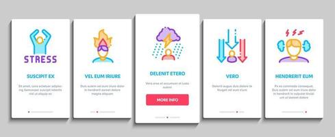 Stress And Depression Onboarding Elements Icons Set Vector