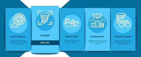 Tornado And Hurricane Onboarding Elements Icons Set Vector