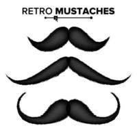 Hair Mustaches Vector. Different Types. Hipster Barber Shop. Isolated Set Illustration vector