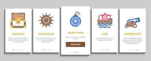 Pirate Sea Bandit Tool Onboarding Elements Icons Set Vector