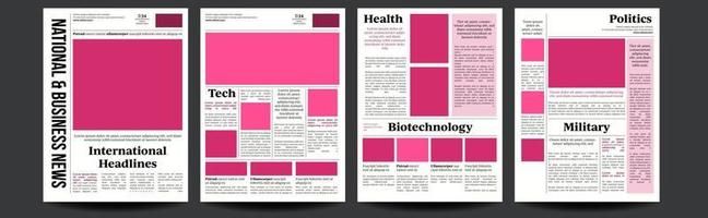 Newspaper Vector. Abstract News Template. Blank Page Spaces For Images. Breaking. Illustration vector