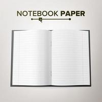 School Notebook Paper Vector. Linked Paper Pages. Realistic 3d Mock Up Isolated Illustration vector