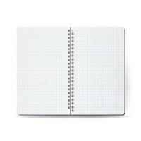 Opened Notebook With Coil Spiral. Vector Spiral Notepad. Clean Mock Up For Your Design. Vector illustration