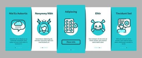Stress And Depression Onboarding Elements Icons Set Vector