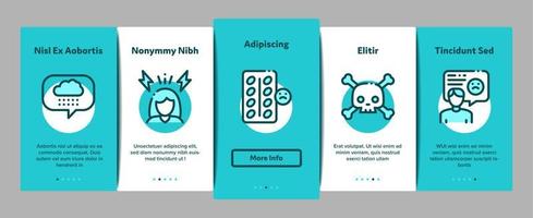 Stress And Depression Onboarding Elements Icons Set Vector