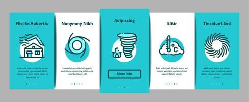 Tornado And Hurricane Onboarding Elements Icons Set Vector