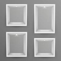 Empty Show Window, Niche Set Vector. Abstract Clean Shelf, Niche, Wall Showcase. Good For Exhibit, Presentations, Display Your Product. vector