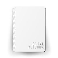 Realistic Note Template Blank. Spiral And Paper. Clean Mock Up For Your Design. Vector illustration