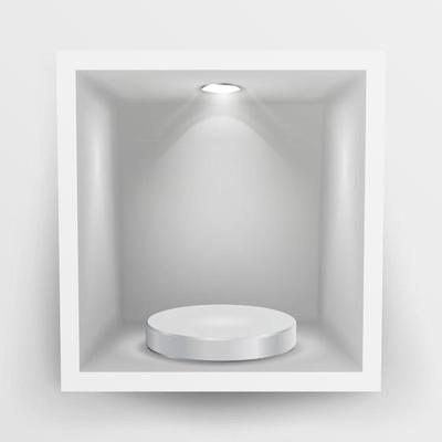 Empty Niche Vector. Clean Empty Shelf, Niche