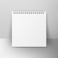 Spiral Empty Notepad Blank Mockup. Template For Advertising Branding, Corporate Identity. 3D Realistic Notebook Mockup. Blank Notebook With Clean Cover vector