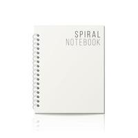 Notebook With Coil Spiral. Vector Spiral Notepad. Clean Mock Up For Your Design. Vector illustration