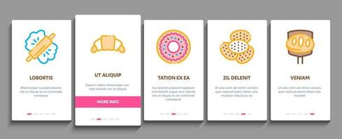 Bakery Tasty Food Onboarding Elements Icons Set Vector