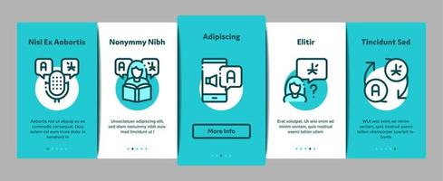 Interpreter Translator Onboarding Elements Icons Set Vector