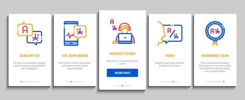 Interpreter Translator Onboarding Elements Icons Set Vector