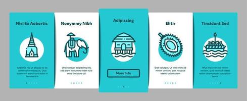 Thailand National Onboarding Elements Icons Set Vector