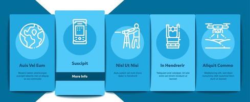 Topography Research Onboarding Elements Icons Set Vector