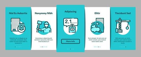 Demolition Building Onboarding Elements Icons Set Vector
