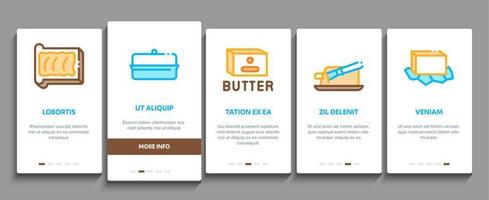 Butter Or Margarine Onboarding Elements Icons Set Vector